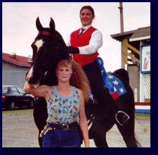 Black American Saddlebred Gelding w/Amy Deal, up