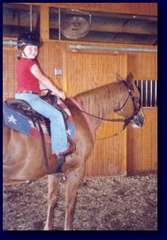 Perfect Moon and a 7 year old riding student